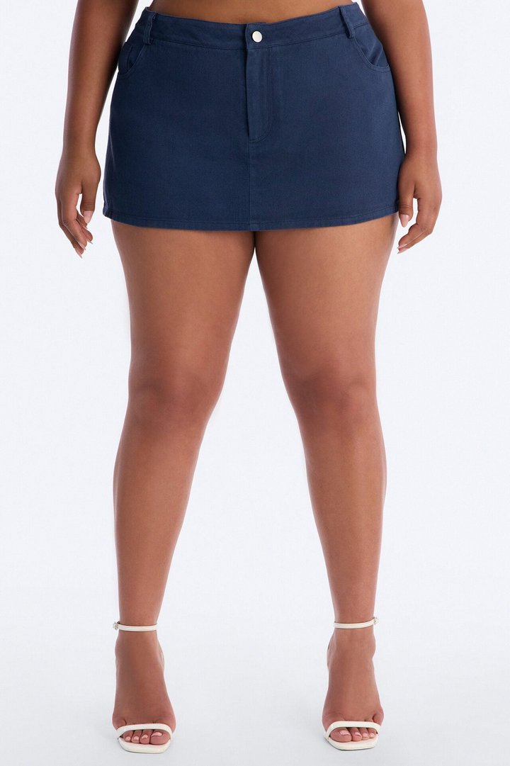 Friday Night Lights Studded Twill Mini Skort - Navy