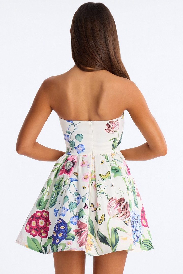 See Me Blossom Floral Mini Dress - White/combo