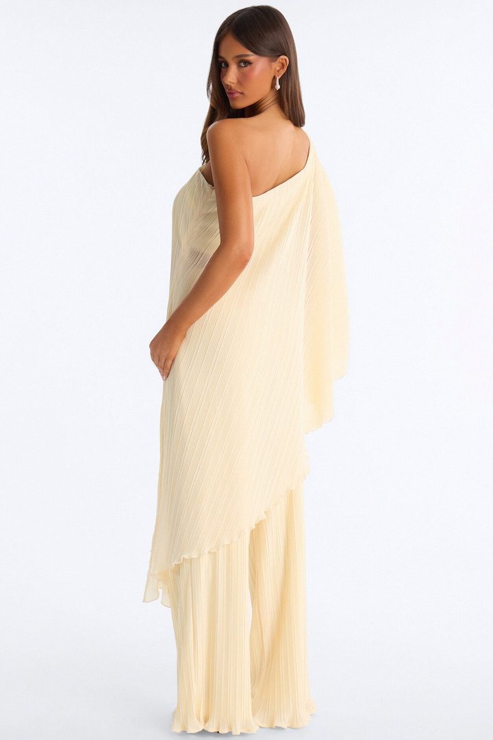 Goddess Flow Plisse Pant Set - Yellow