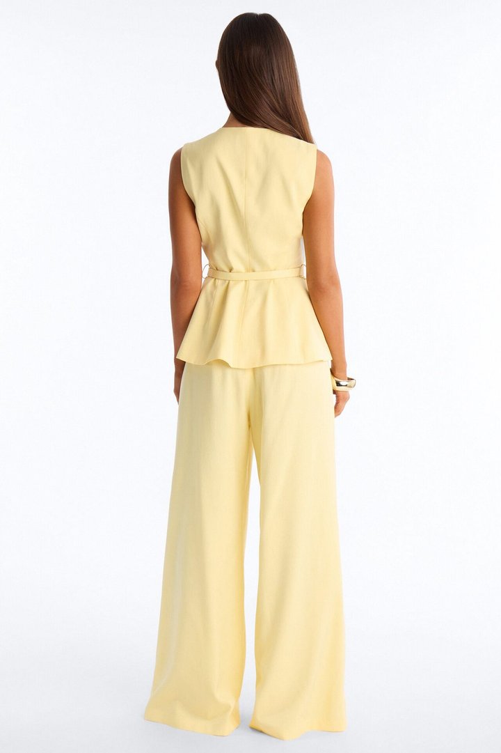 Boss Vibes Belted Pant Set - Yellow