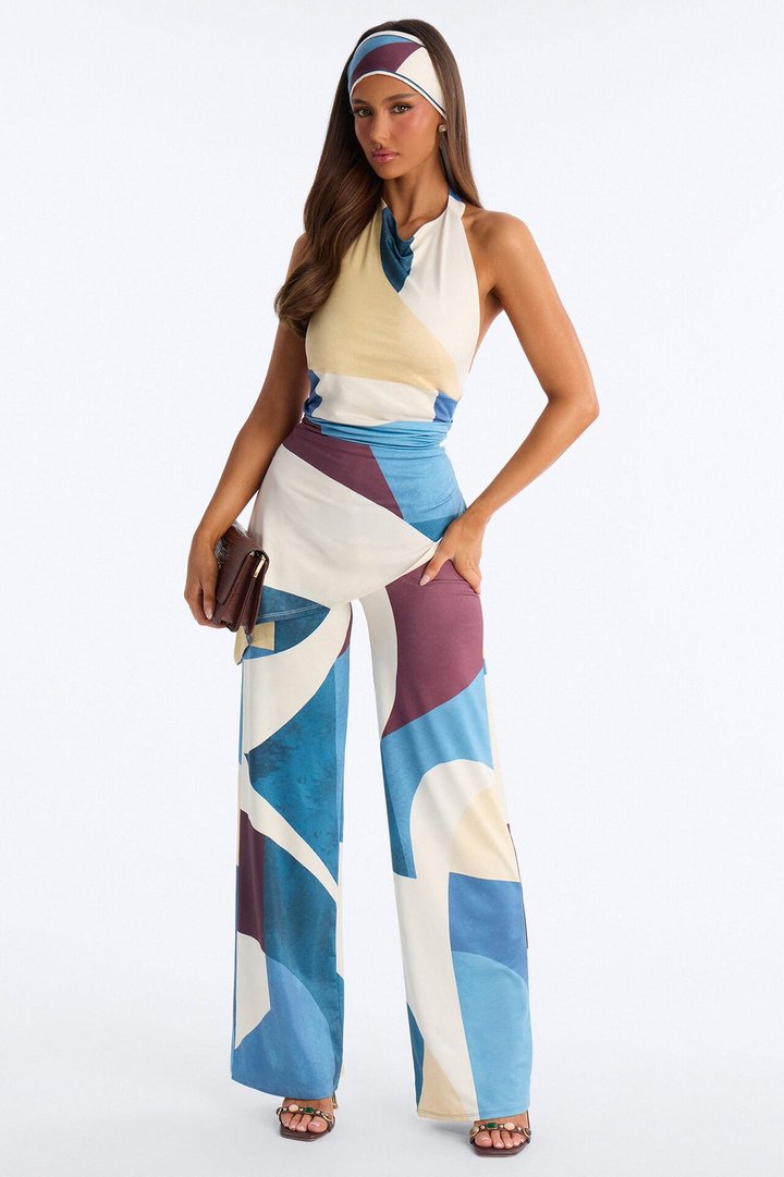 Felicity Straight Leg 2 Piece Jumpsuit - Blue