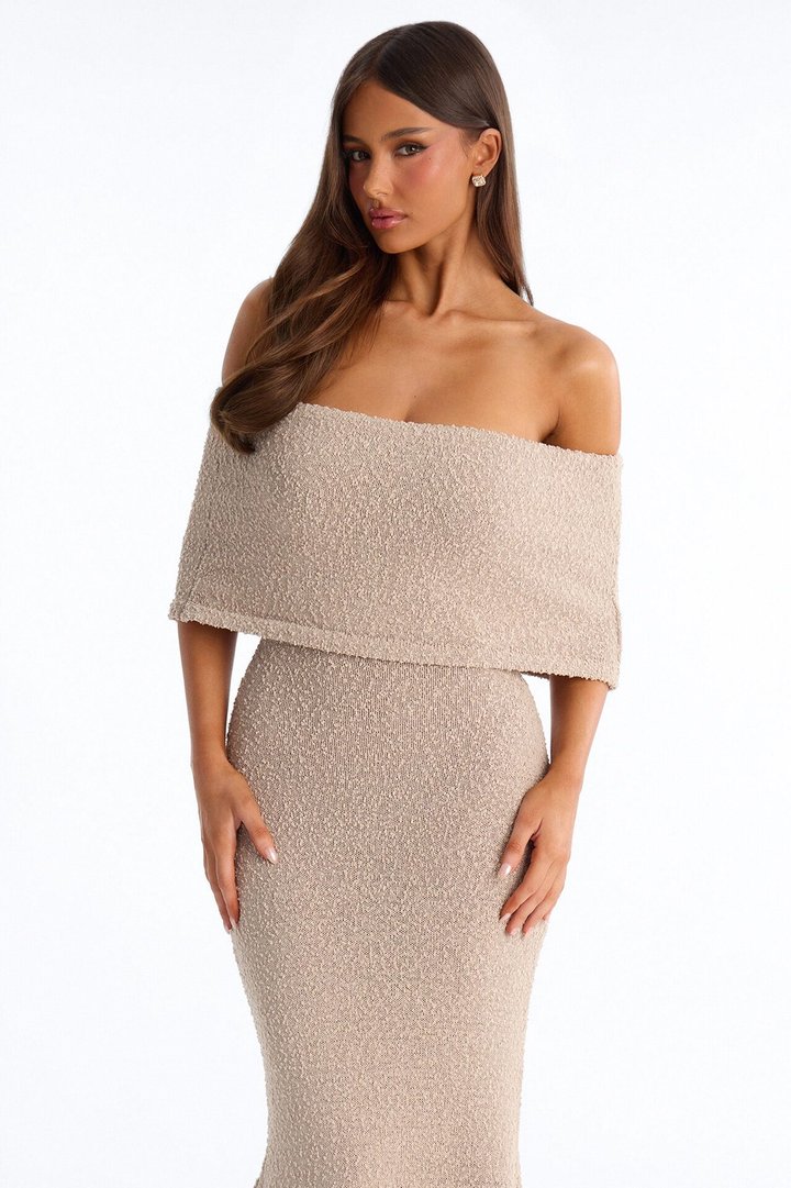 Effortless Edge Sweater Maxi Dress - Taupe