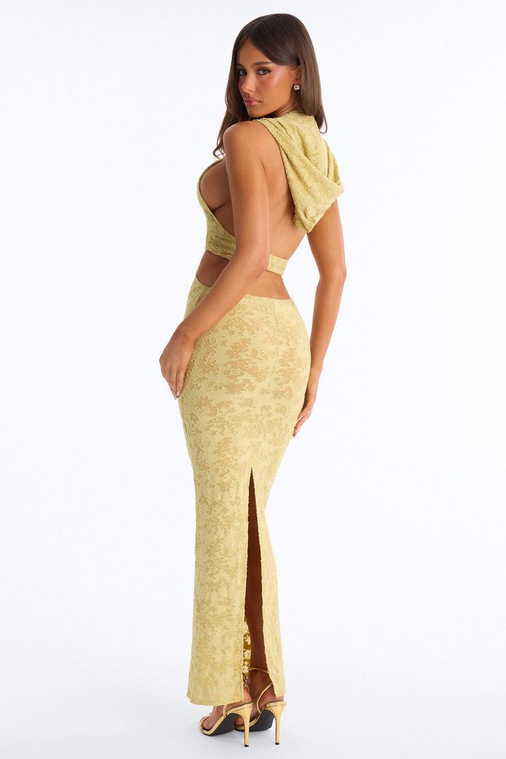 Karen Hoodie Maxi Skirt Set - Green