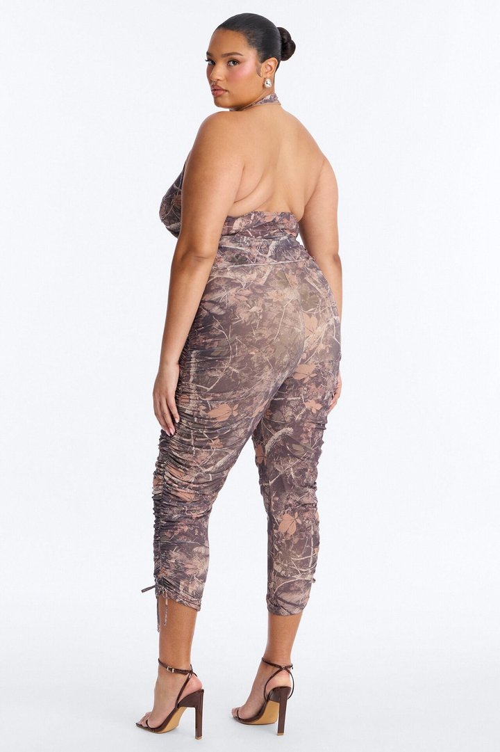 Wild One Halter Capri Set - Brown/combo