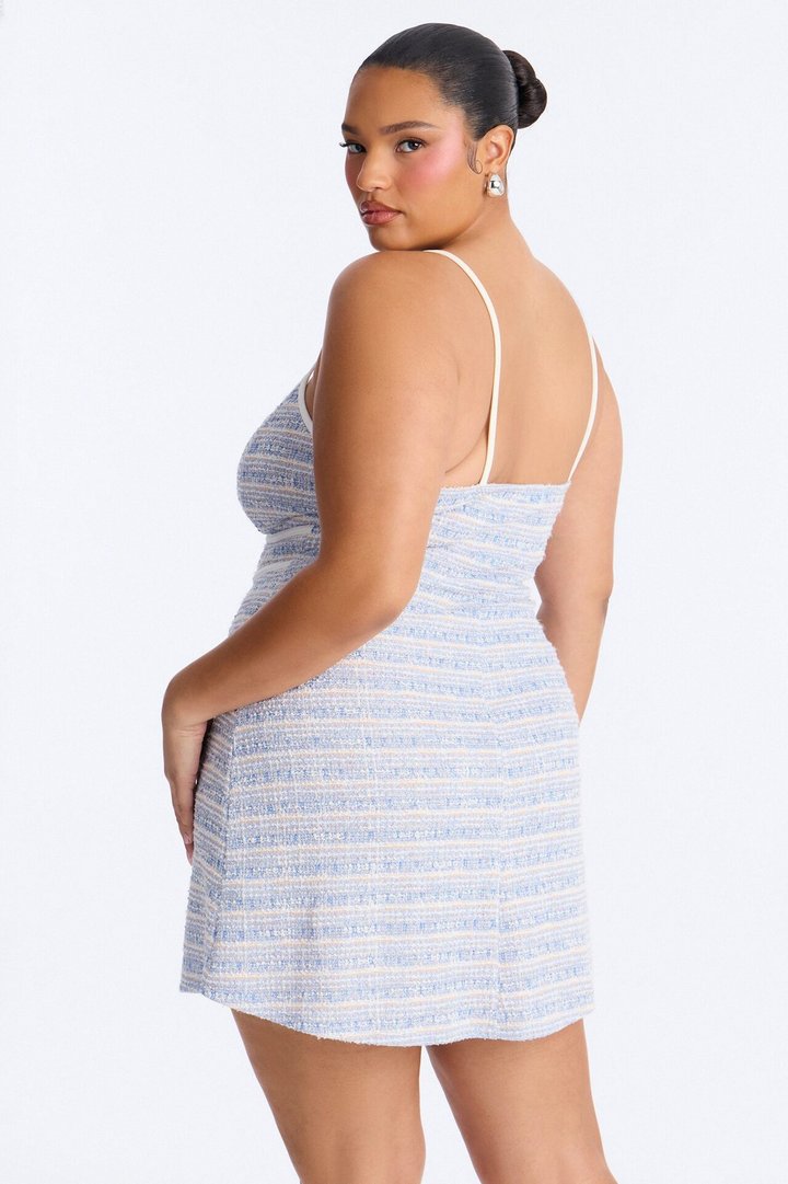 Rowan Tweed Mini Dress - Light Blue
