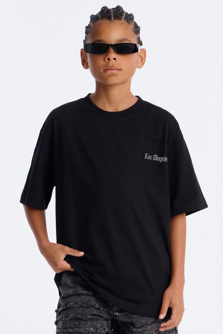Mini Los Angeles Life Short Sleeve Front/Back Tee - Black