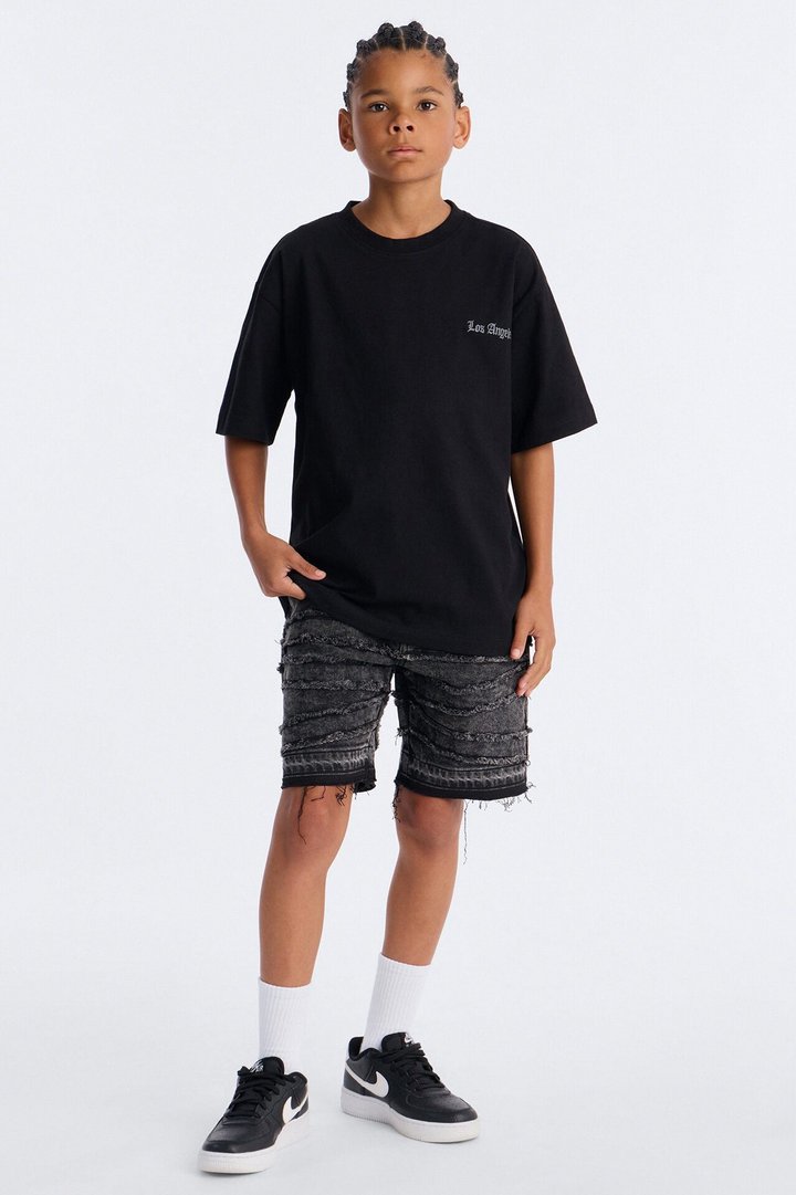Mini Los Angeles Life Short Sleeve Front/Back Tee - Black
