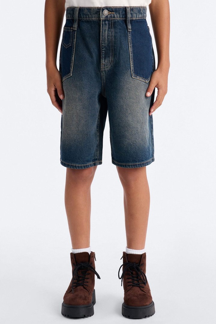 Mini Baggy Drift Denim Short - Dark Wash