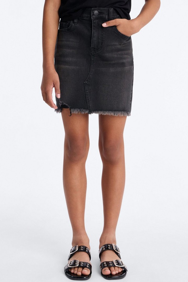 Mini Raven Denim Skirt - Black Wash