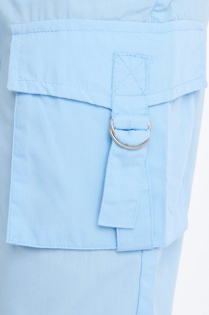 Mini Victoria Cargo Bermuda Shorts - Light Blue