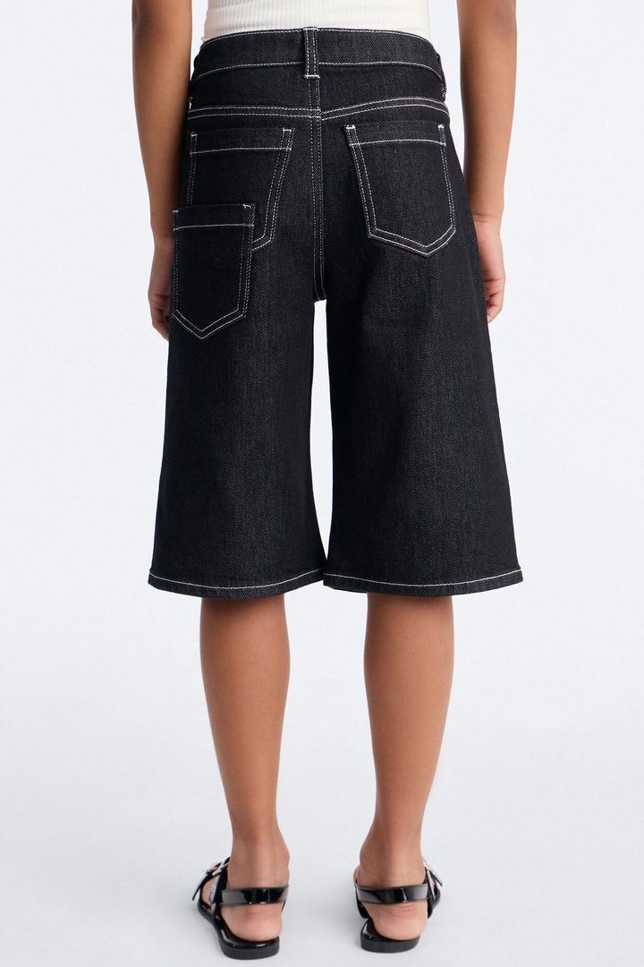 Mini In Stitches Denim Jorts - Black Wash