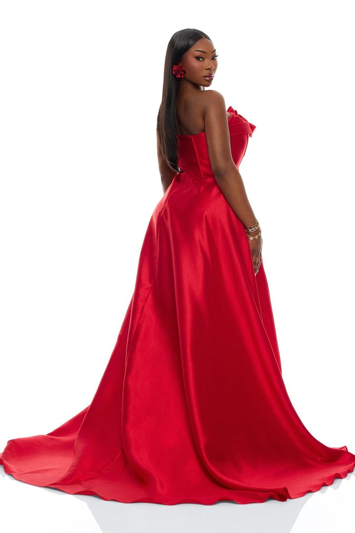 Swept Away Taffeta Gown - Red