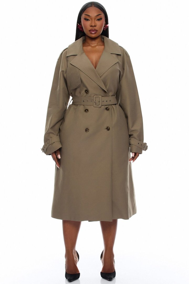 Marcella Double Breasted Coat - Olive