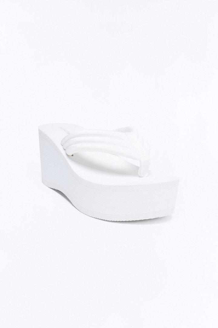 Gal Thong Platform Wedges - White