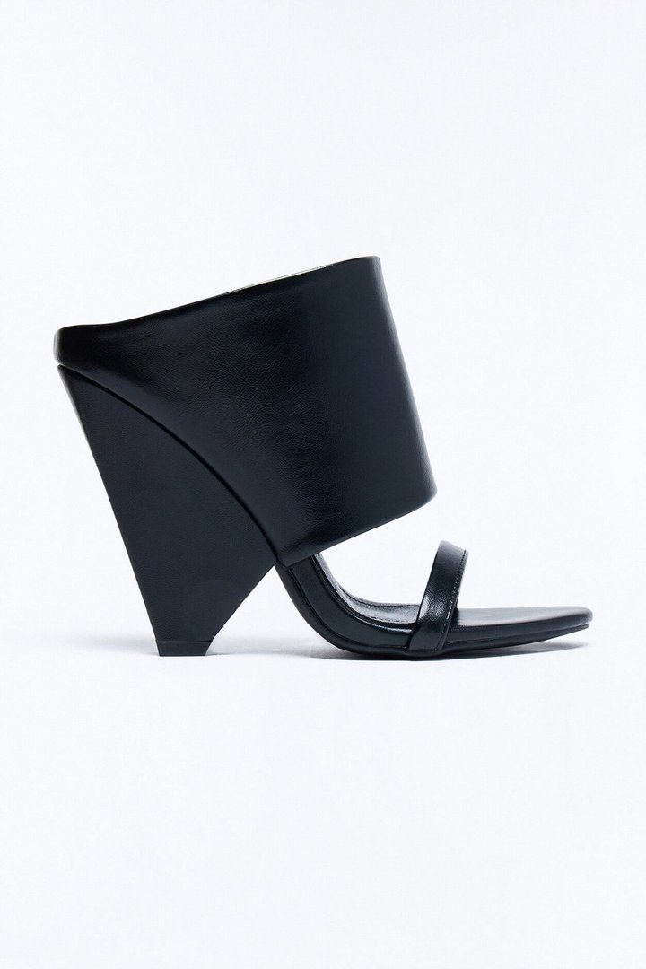 Lohan Faux Leather Wedges - Black