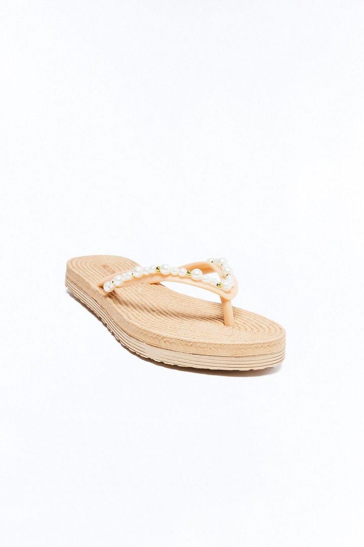 Mia Pearl Flip Flops - Natural