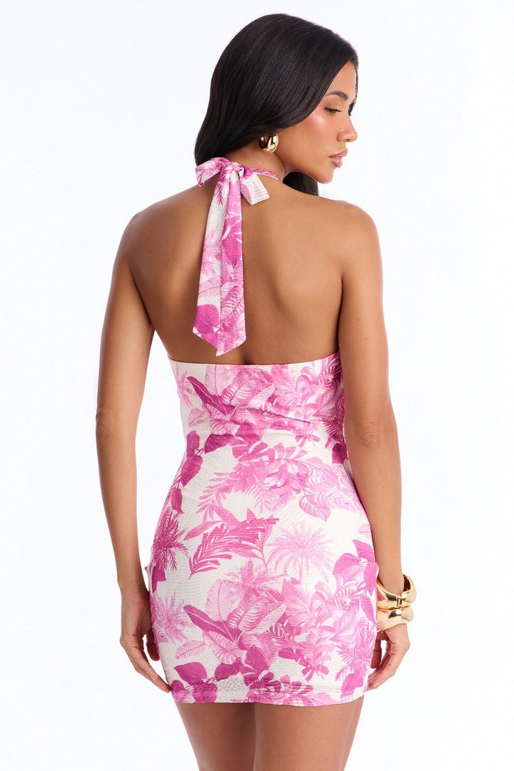 Island Aura Sleeveless Textured Mini Dress - Pink/combo