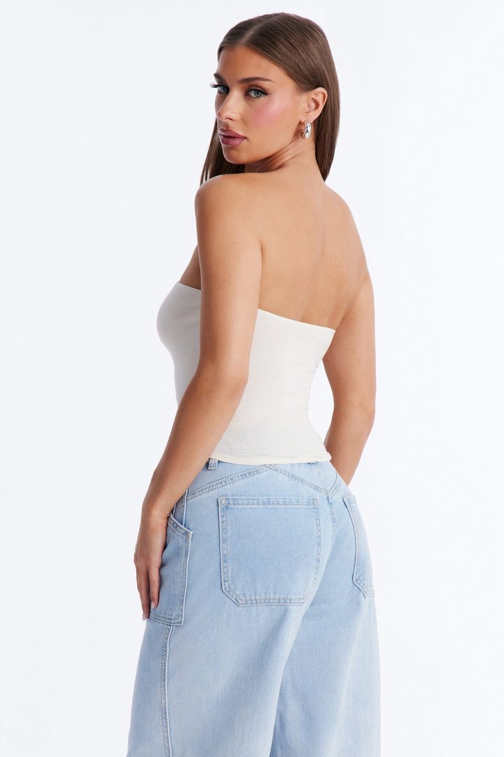 Lyla Double Lined Tube Top - Bone