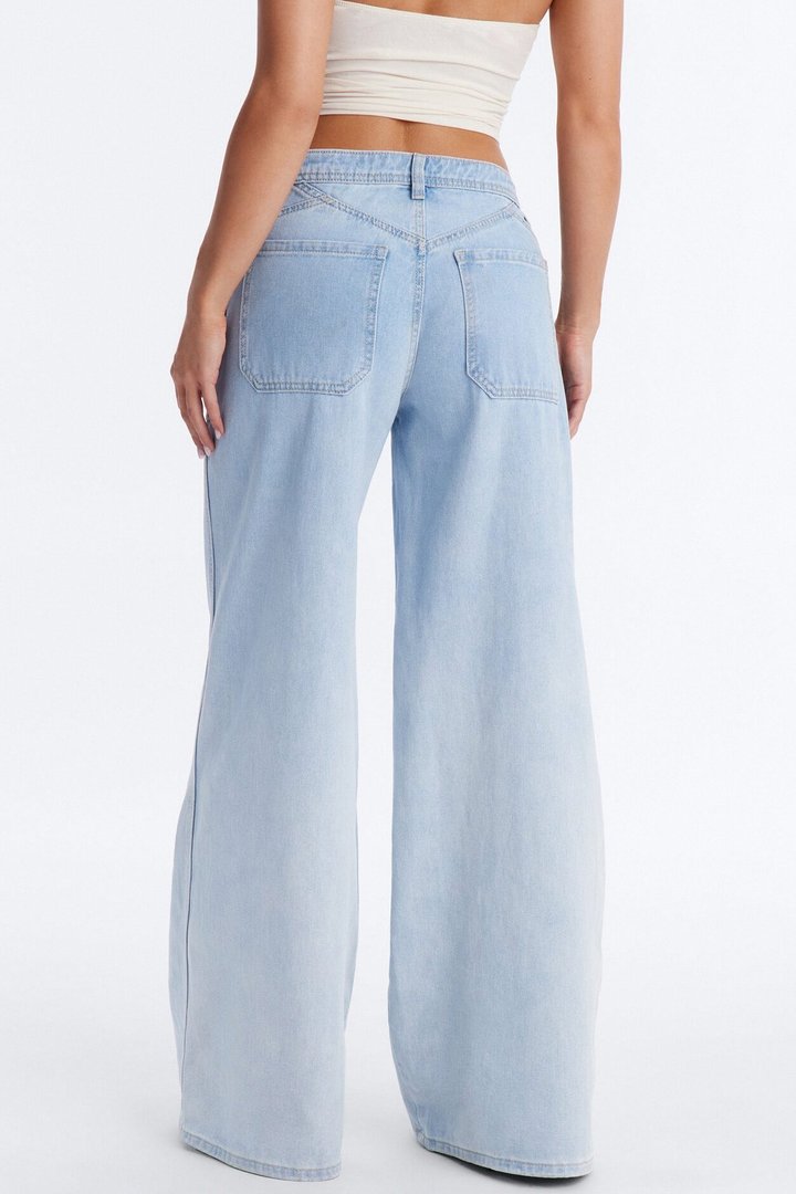 Sandbar Drapey Wide Leg Jeans - Light Wash