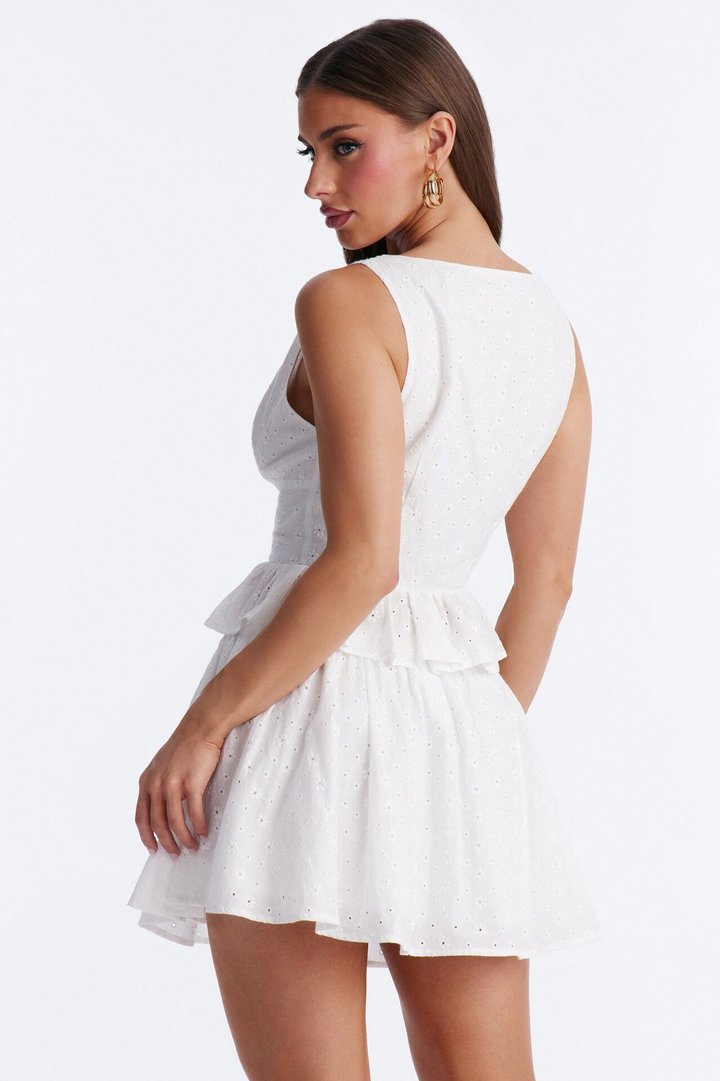 Buttercup Eyelet Mini Skirt Set - White