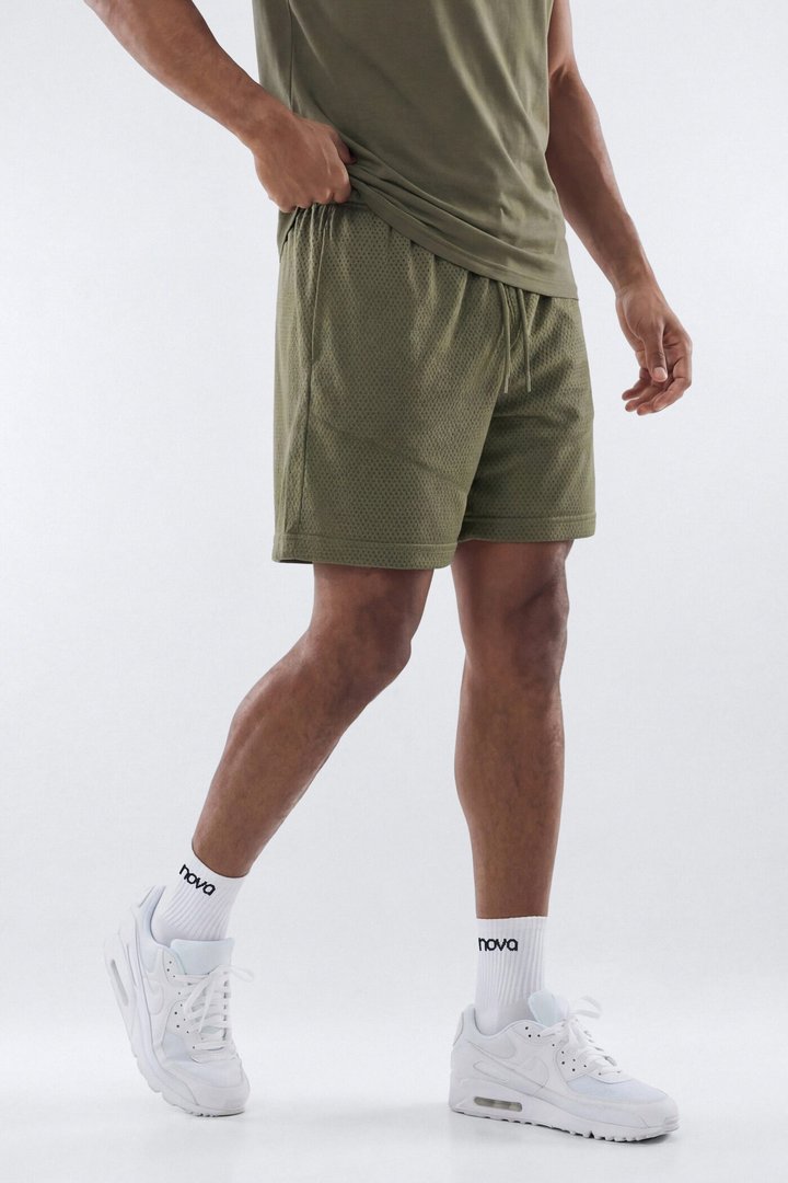 Athletic Mesh 7″ Basketball Shorts - Moss