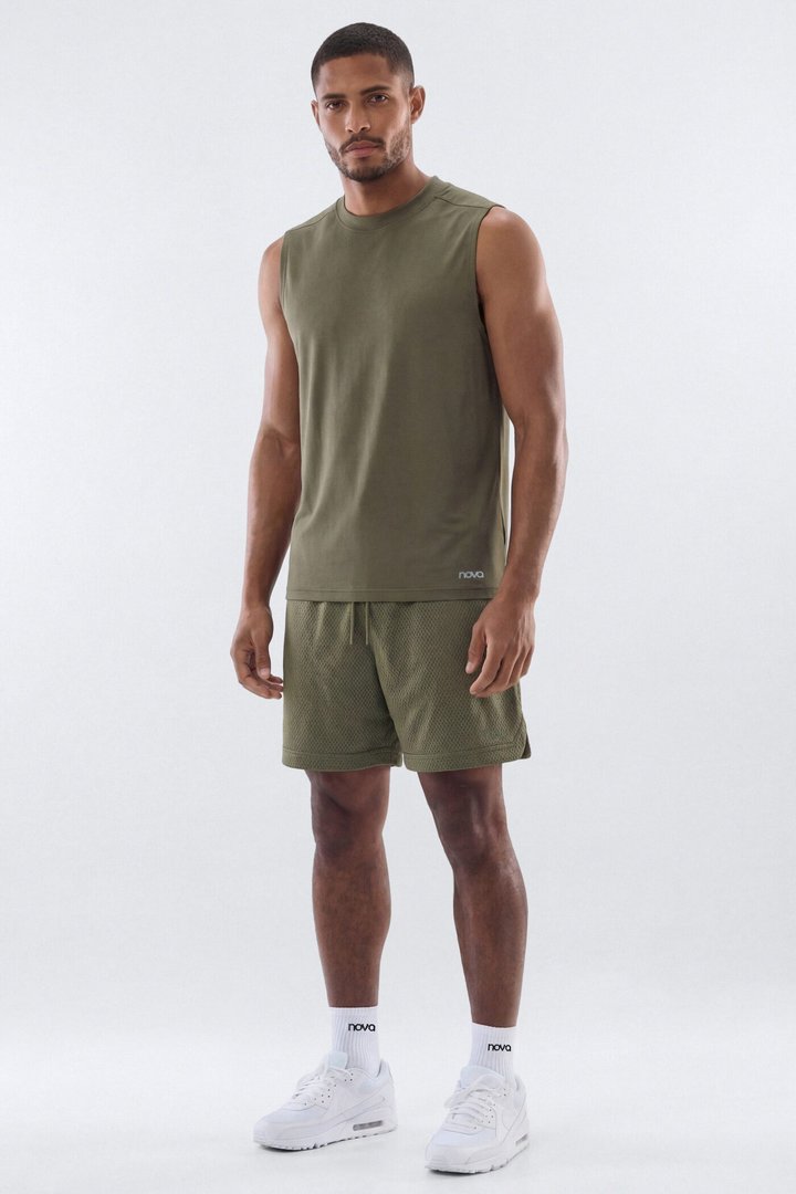 Athletic Mesh 7″ Basketball Shorts - Moss