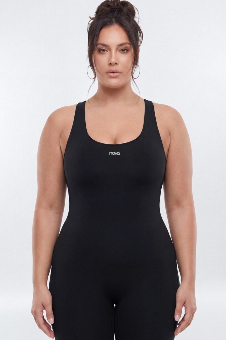 CloudForm™ 32″ Inseam Backless Sports Jumpsuit - Black