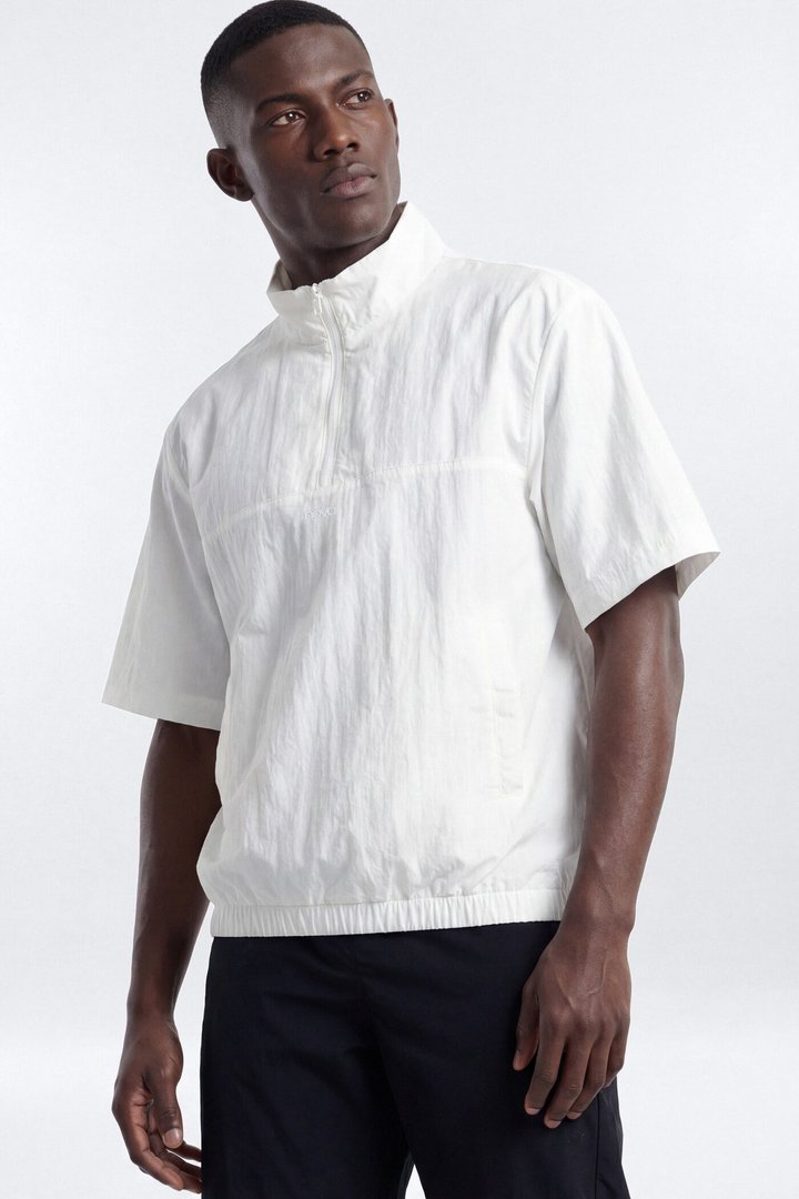 CoreNylon Short Sleeve Quarter Zip Jacket Top - Bright White