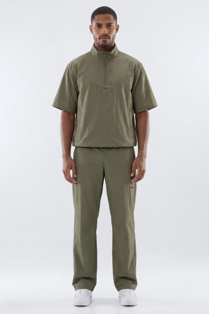 CoreNylon Short Sleeve Quarter Zip Jacket Top - Moss