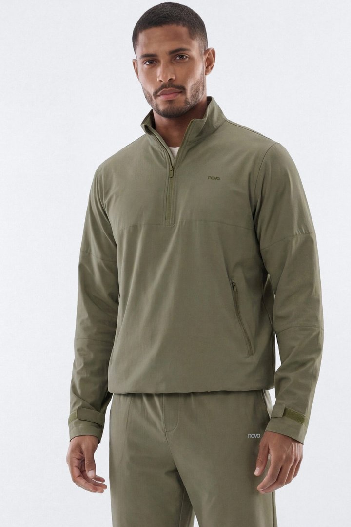 ActiveNylon™ Half Zip Pullover Jacket - Moss