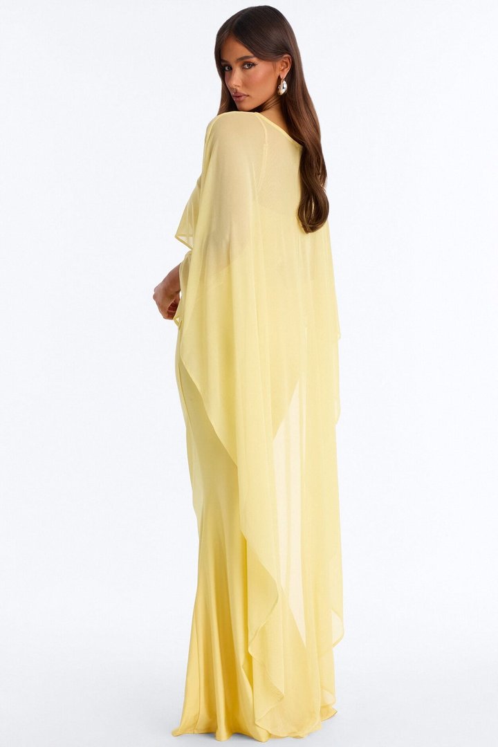 Staying True Satin Maxi Dress - Butter Yellow