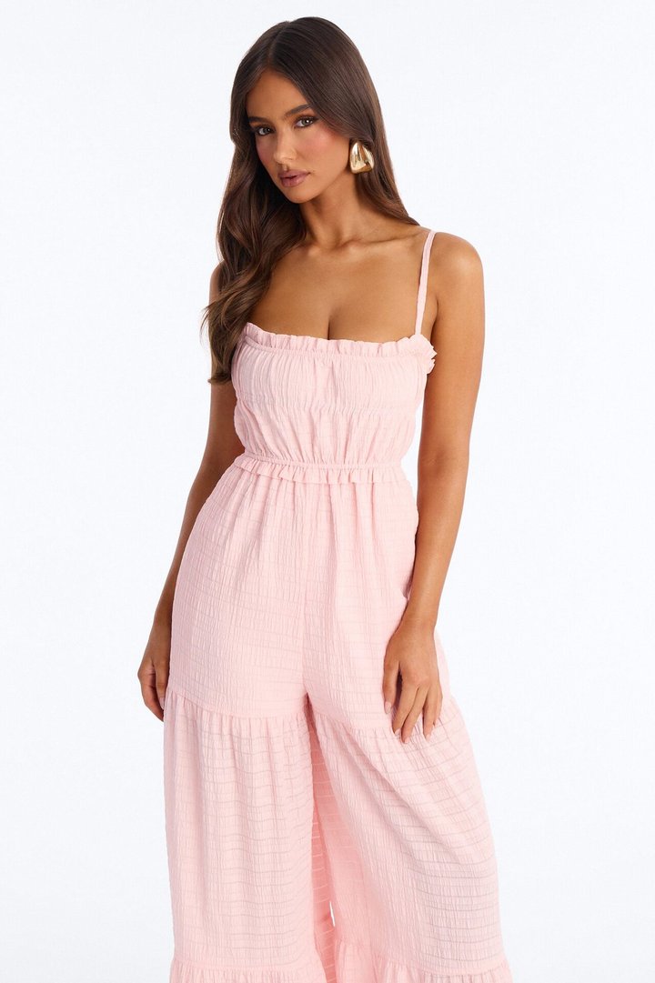 Marla Tiered Wide Leg Jumpsuit - Pink
