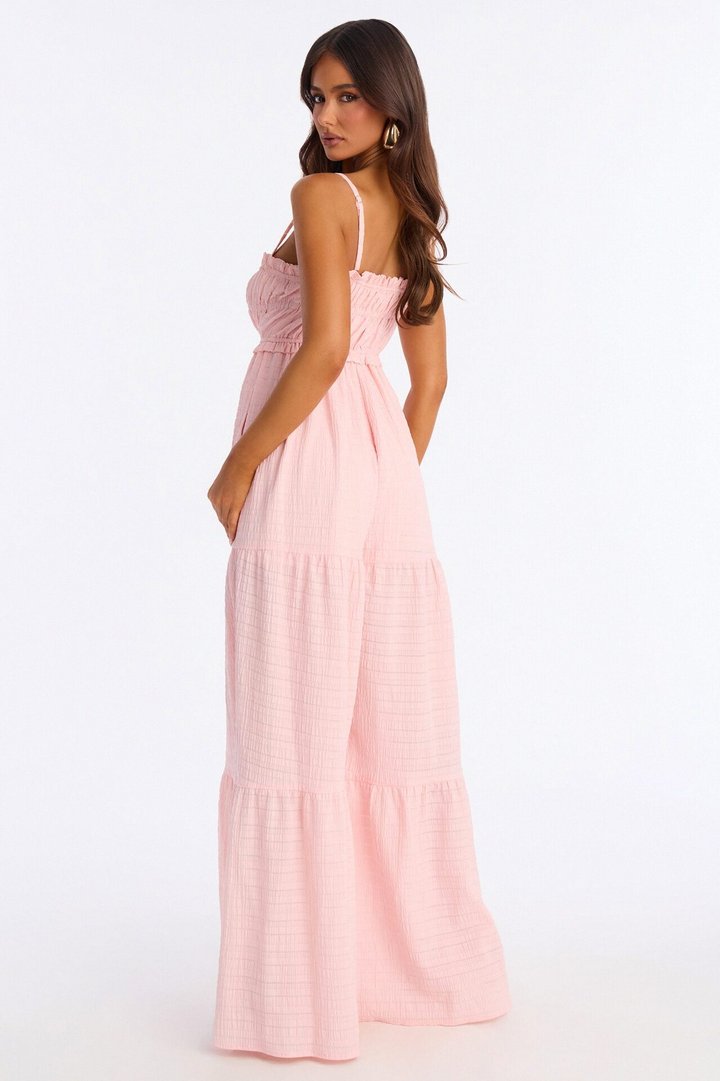 Marla Tiered Wide Leg Jumpsuit - Pink