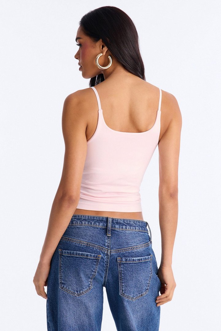 Katrina Scoop Neck Cami Top - Pink