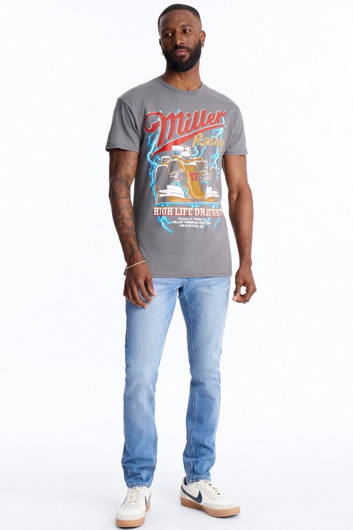 Miller Racing High Life Draught Short Sleeve Tee - Charcoal