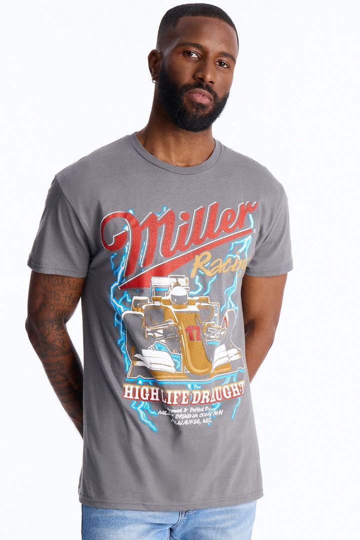 Miller Racing High Life Draught Short Sleeve Tee - Charcoal