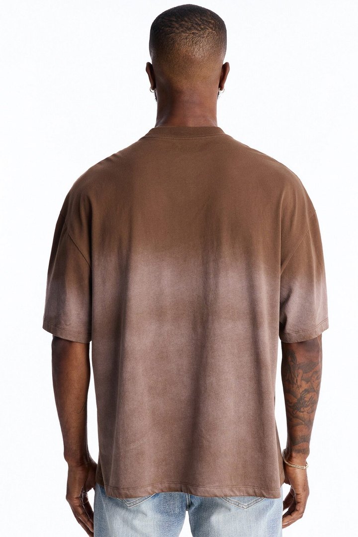 Von Dutch Dip Dye Ridin Boxy Short Sleeve Tee - Brown