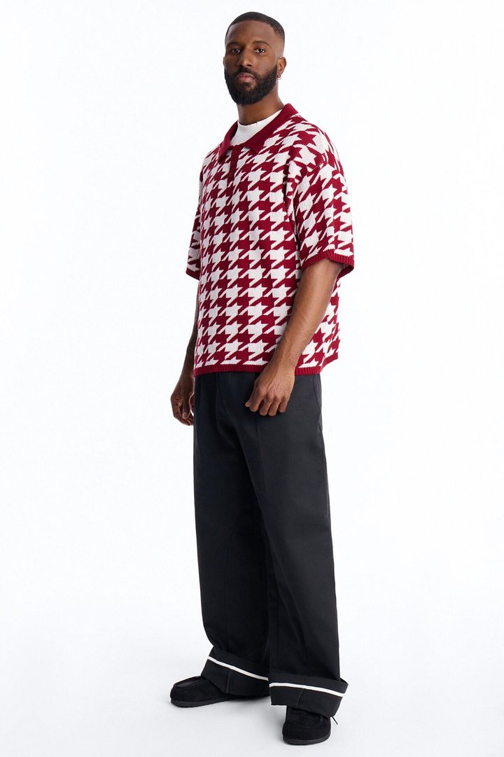 Wide Leg Max Pleat Cuffed Trouser - Black