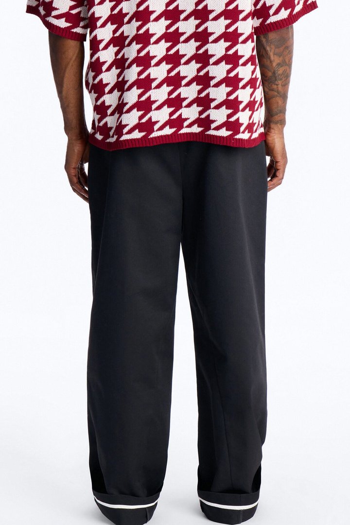 Wide Leg Max Pleat Cuffed Trouser - Black