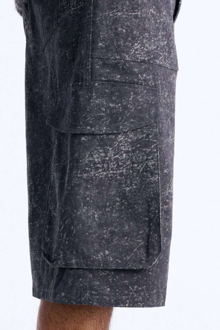 Baggy Mental State Cargo Short - Charcoal