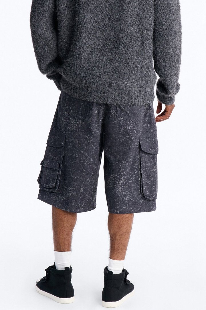 Baggy Mental State Cargo Short - Charcoal