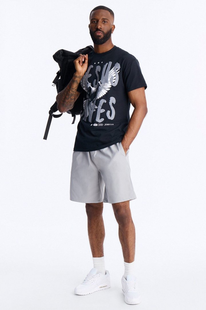 Jesus Saves Repent Short Sleeve Tee - Black