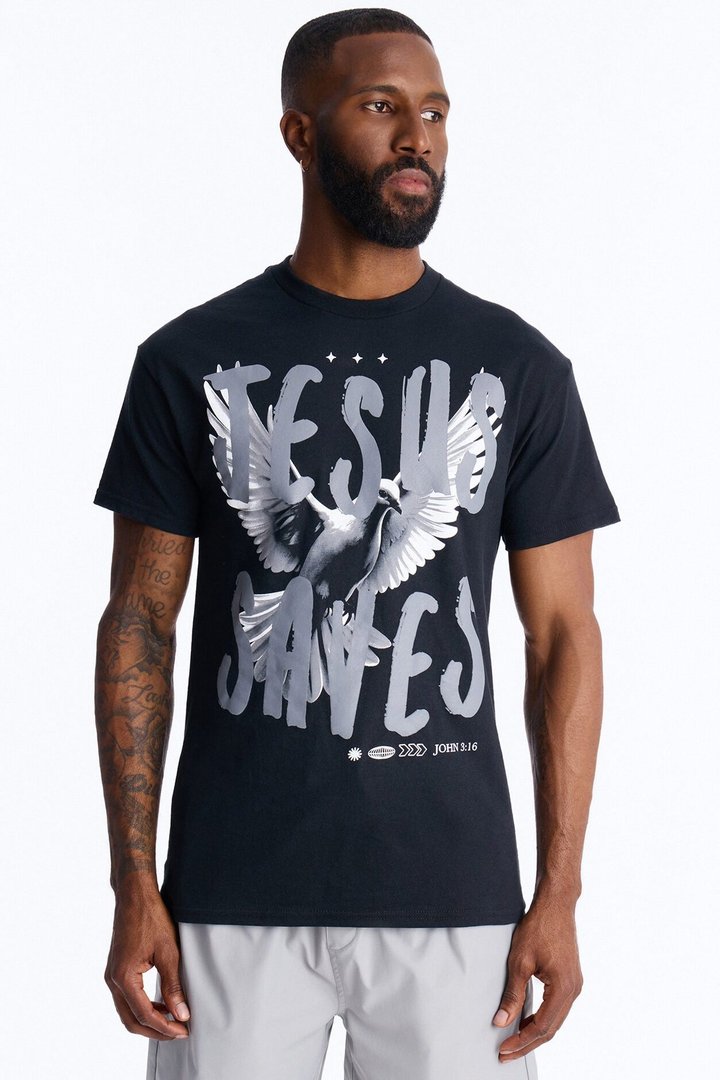 Jesus Saves Repent Short Sleeve Tee - Black