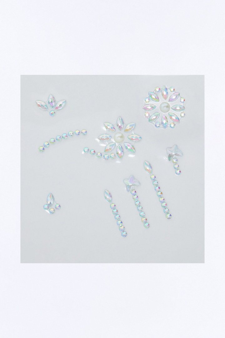 Sparkling Flower Eye Gem Stickers - Clear