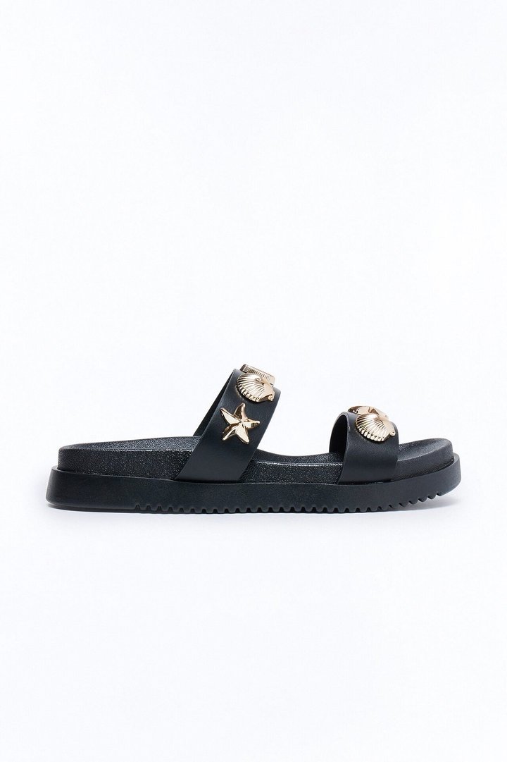 Zoiey Shell Slides - Black