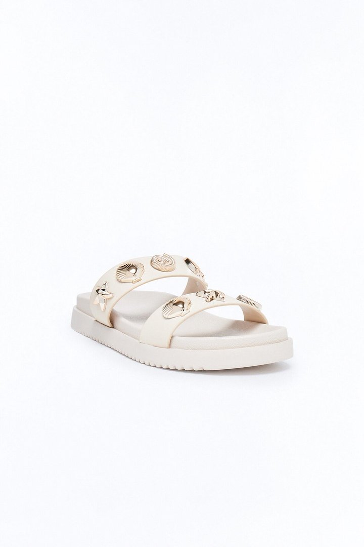 Zoiey Shell Slides - Beige