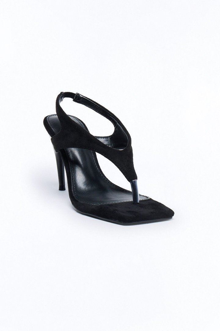Dasha Thong Sligback Heels - Black
