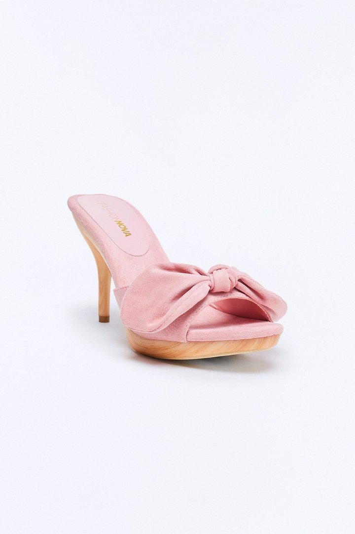 Cortado Bow Stiletto Heels - Pink