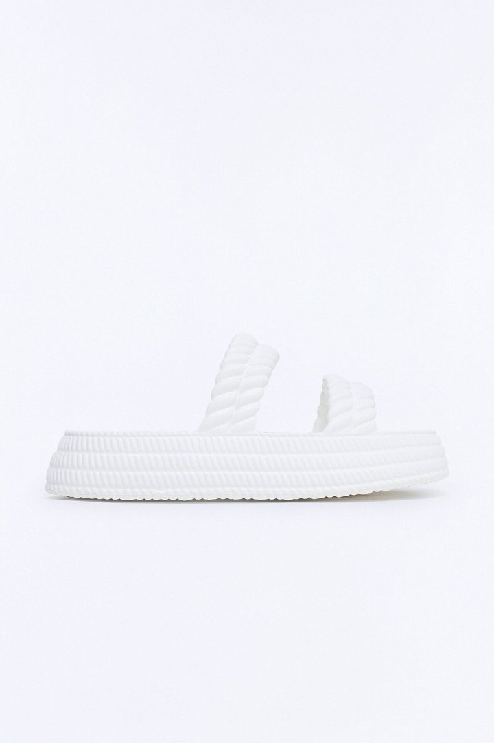 Murray Braided Slip On Slides - White