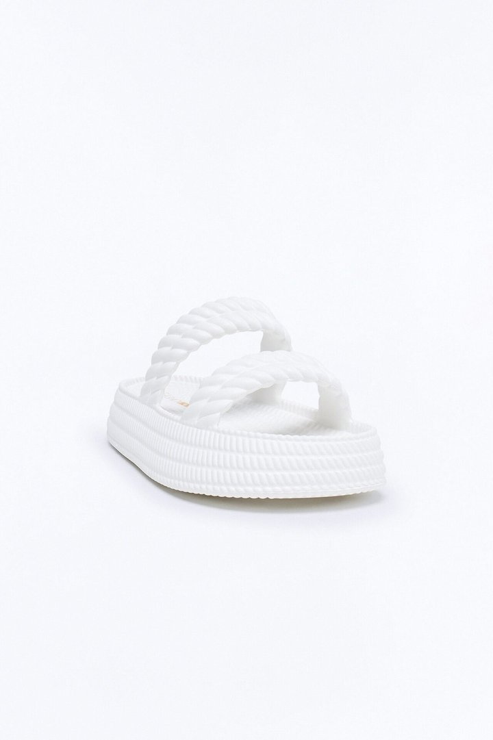 Murray Braided Slip On Slides - White